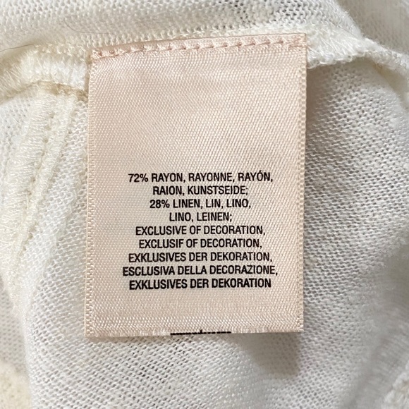 NWT Anthropologie Embroidered Linen Floral Top White Pink Size Small - Picture 14 of 16